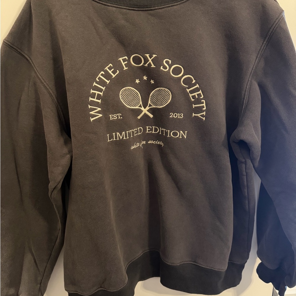 White Fox Boutique Charcoal Crew Neck Sweater